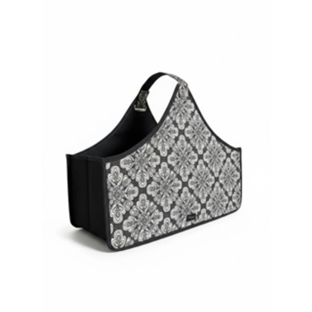 Thirty-One Your Way Caddy Black White Medallion Floral Storage Tote Bag 4119